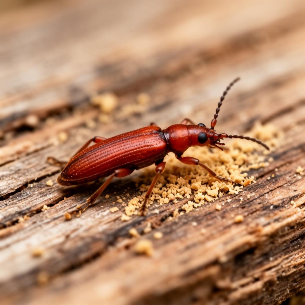 Lyctid Powderpost Beetle (Lyctus brunneus)