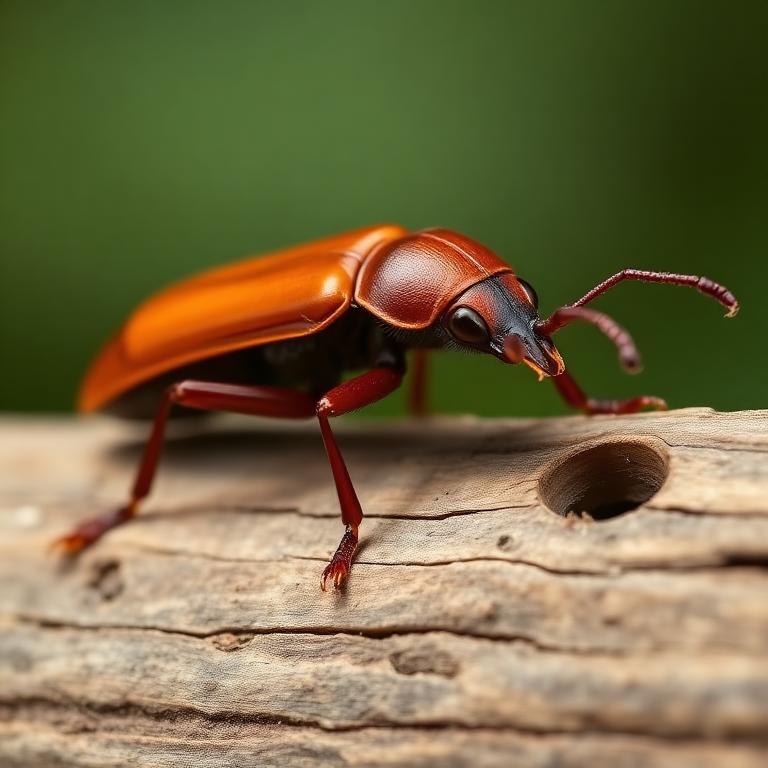Powderpost Beetle (Lyctus brunneus)